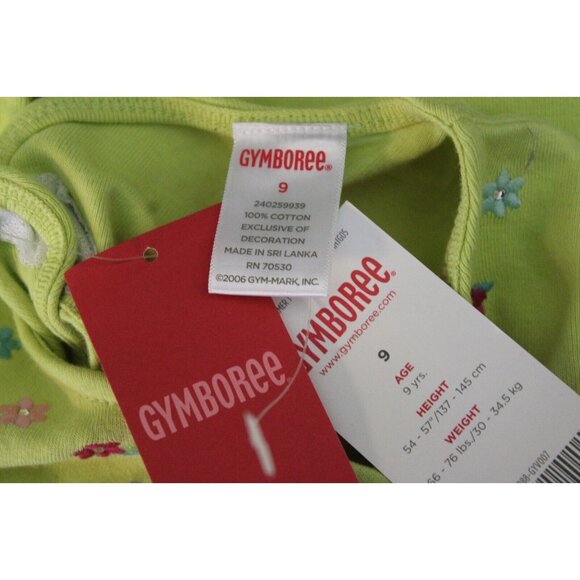 2007 Gymboree Candy Apple Green Tank Top Shirt Keyhole Back Flowers Sleeveless 9 - Picture 5 of 5